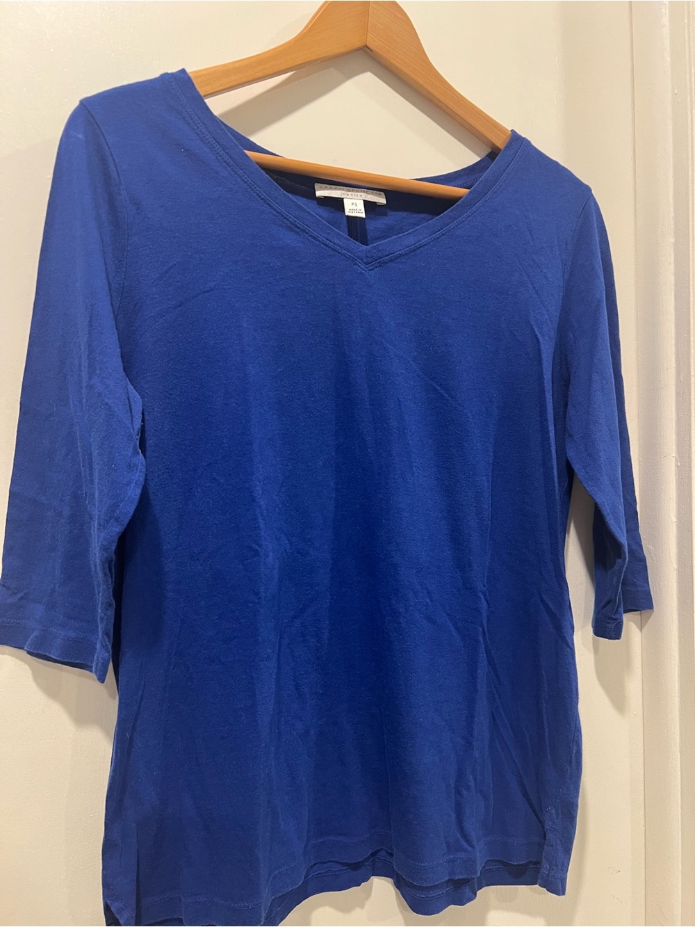 Sarah Spencer Bright Blue V-Neck Long Sleeve Tee